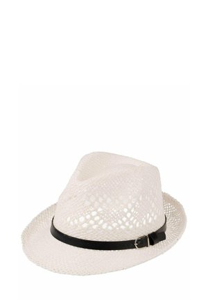 FEDORA WITH BELT DETAIL - Hat - white