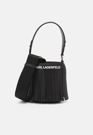 FRINGE MINI BUCKET - Handtasche - black