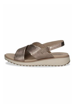 Sandali s polno peto - taupe metallic