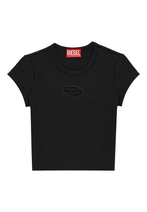 Diesel T-shirt manica corta Tangie con logo cut out nero