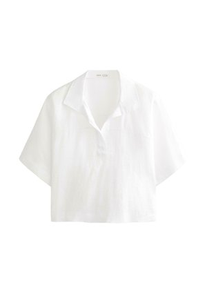 OYSHO, OVERSIZE SHORT-SLEEVED LINEN - Blouse - white