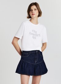 Calliope GONNA-CON FRILL - Gonna a campana - blu denim scuro