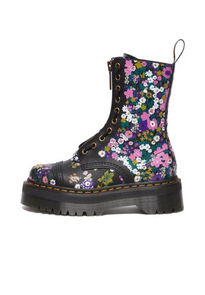 EYE JUNGLE SINCLAIR HIGH VITAGE FLORAL - Enkellaarsjes met plateauzool - black