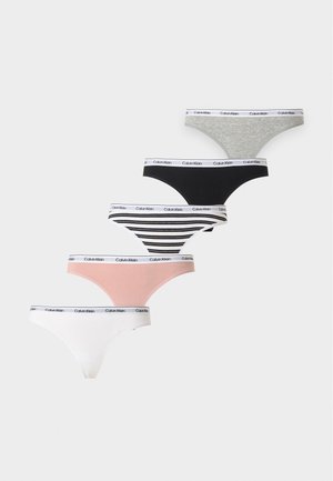 Calvin Klein Underwear, ICON LOGO 5 PACK - Tanga - black/classic white