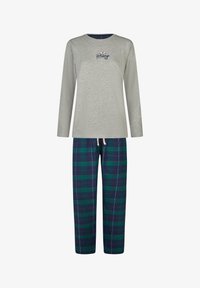 Geselecteerd, grey/green checkered flannel