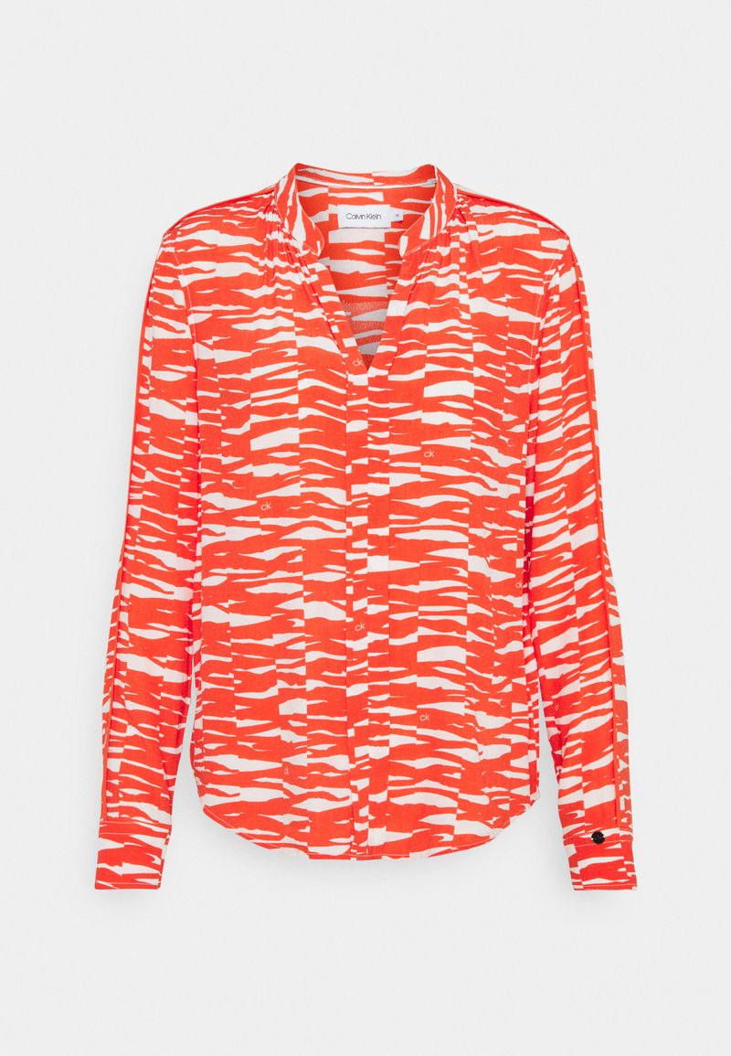 Calvin Klein PIPING - Blusa - fiesta/ecru