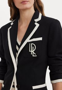 Lauren Ralph Lauren TWO TONE GEORGETTE BLAZER - Kratka jakna - black/mascarpone cream