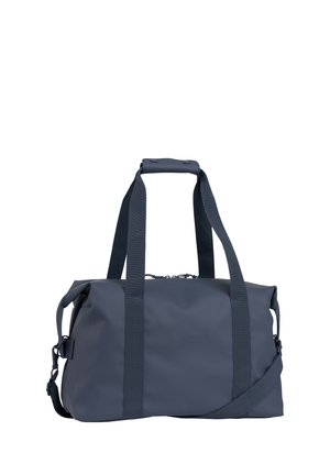 Dark gray duffel bag with dual top handles, padded grip, and adjustable shoulder strap, shown against a white background.