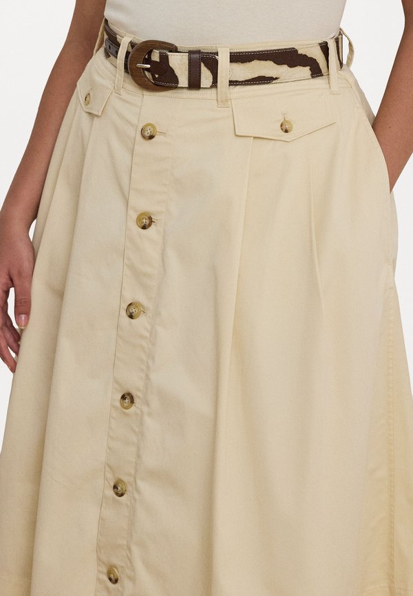 BUTTON FRONT MICRO SANDED TWILL SKIRT - A-line skirt - ivory beige2