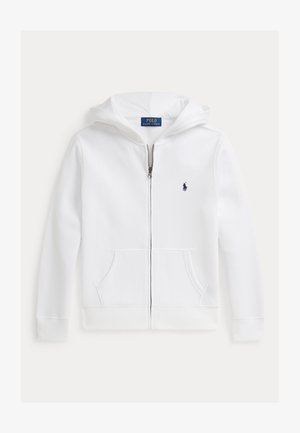 Polo Ralph Lauren FLEECE FULL ZIP HOODIE 7-14Y UNISEX - Športna jopa s kapuco na zadrgo - white