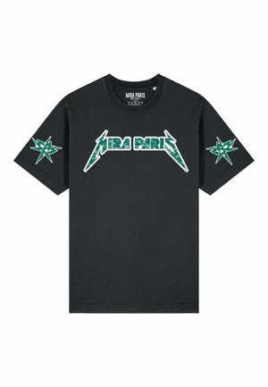Print T-shirt - washed black
