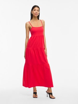 VILA VILAYER STRAP MIDI DRESS - Jersey dress - racing red