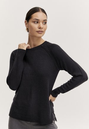 b.young BYMALEA SLIT  - Sweter - black