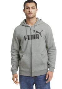 Puma BIG LOGO HOODIE - Mikina na zip - medium gray heather