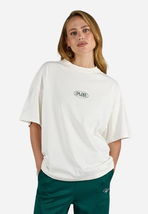 HELENA HEAVY OVERSIZED TEE - Tričko s potlačou - washed warm white