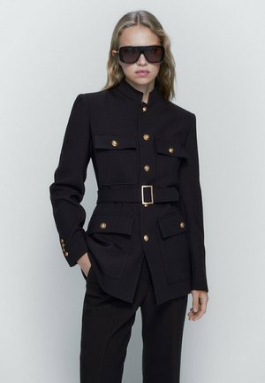 WITH BELT AND BUTTONS - Blazer - dark blue