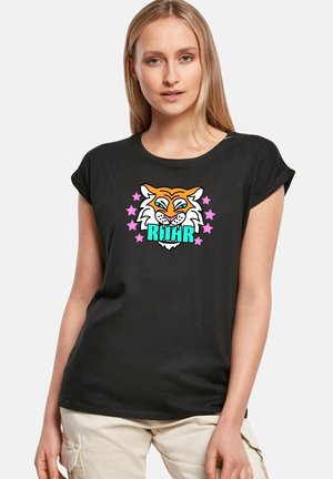CLASSIC ROLL UP D-ROAR - Print T-shirt - black