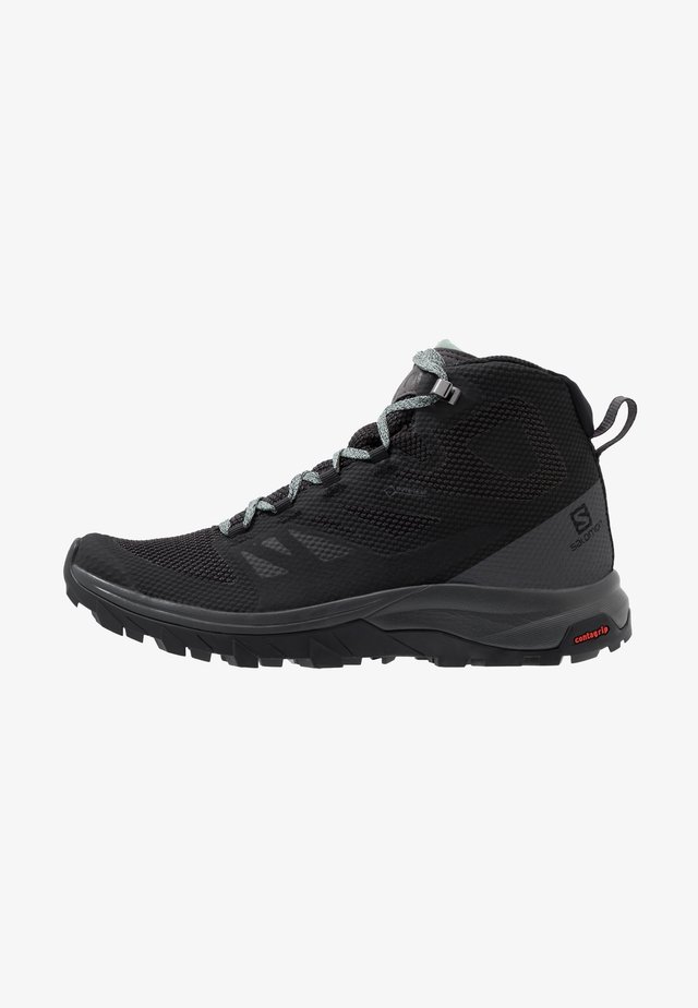 OUTLINE MID GTX - Hikingskor - black/magnet/green milieu
