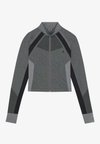 SUPER HIGH NECK FULL ZIP SEAMLESS TOP WITH CONTRAST PANELLING - Jakna za treniranje - mottled dark grey