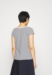 Mads Nørgaard STRIPE TEASY TEE - Printtipaita - white/black