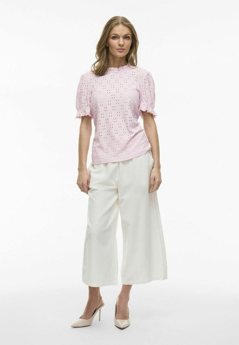 VILA Women's Vikawa S/S Flounce Top/Su-Noos T-Shirt