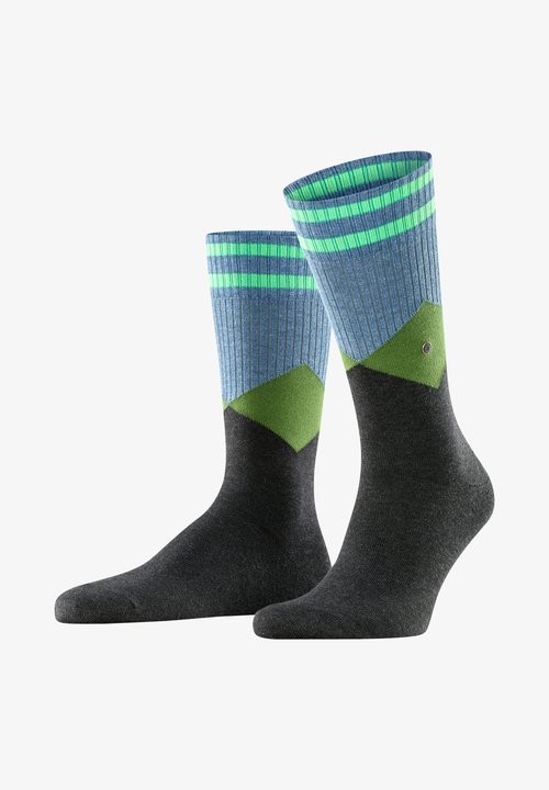 Chaussettes Burlington Homme Clyde Motif Argyle Fantaisie - Coton Bio Respirant, Confort Doux Toute L'Année, Renforcées Couture Plate - 1 Paire