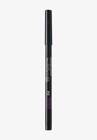 Crayon eye-liner noir rétractable avec une section violette. Présente le logo de la marque imprimé en blanc et le numéro "04" pour l'identification de la couleur.