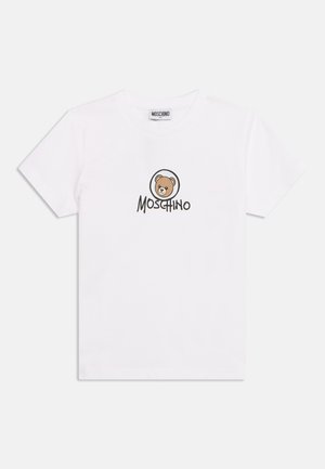 MOSCHINO, MAXI UNISEX - Trükipildiga T-särk - bianco ottico
