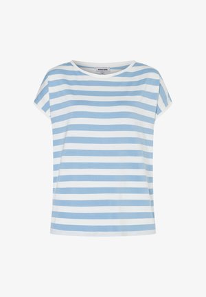 More & More, MORE & MORE LOCKERES, SOFTES BASIC-STREIFENSHIRT - T-Shirt print - fresh skyblue offwhite small yarnstripe jersey