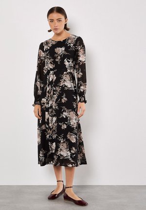 SILHOUETTE FLORAL MIDAXI  - Freizeitkleid - black