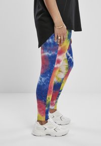 Urban Classics TIE DYE HIGH WAIST  - Leggings - Byxor - royalblue/brightyellow