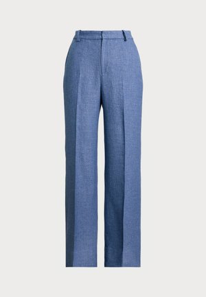 Polo Ralph Lauren LINEN COTTON TWILL WIDE LEG TROUSER - Hlače - blue