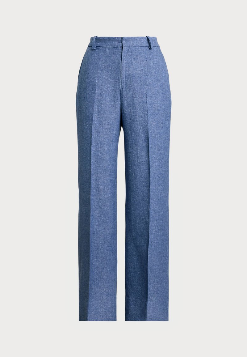 Polo Ralph Lauren LINEN COTTON TWILL WIDE LEG TROUSER - Pantalones - blue