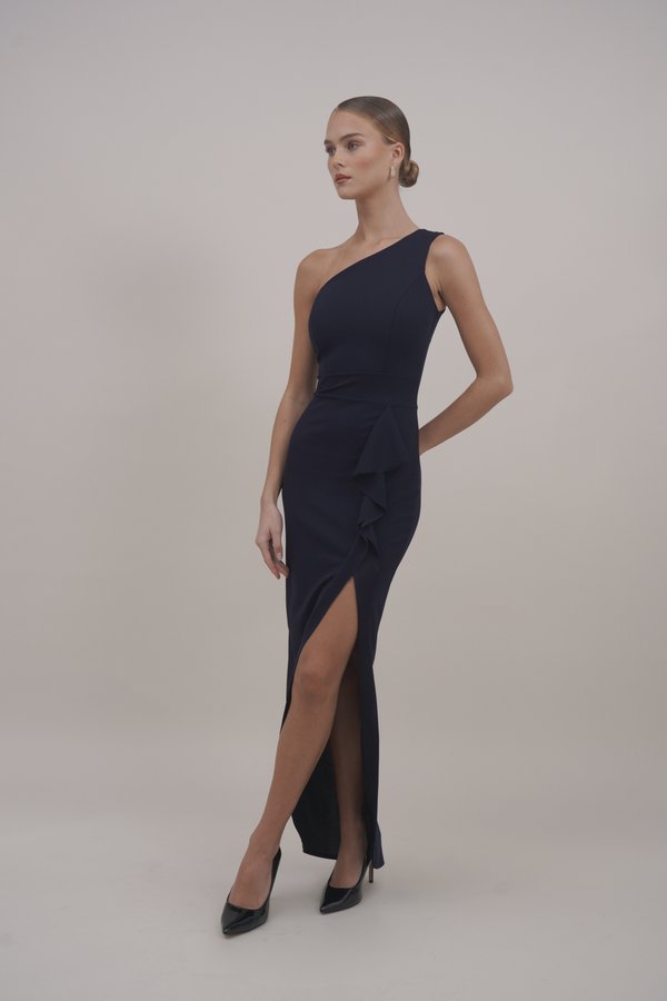 BELLA ONE SHOULDER RUFFLE - Jersey dress2