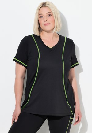 FUNKTIONS REFLEKTOR V-AUSSCHNITT HALBARM, RECYCELT - Triko s potiskem - black