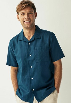 Next SHORT SLEEVE CUBAN COLLAR - Ing - navy