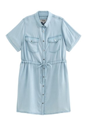 New Look Curves, CURVES LIGHT  SHORT SLEEVE SHIRT DRESS - Spijkerjurk - pale blue