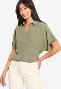 Lipsy SHORT SLEEVE UTILITY  - Camicia - khaki green