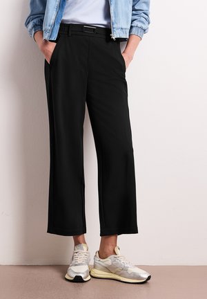 Street One STRAIGHT LEG HOSE MIT SCHNALLENDETAIL - Broek - black