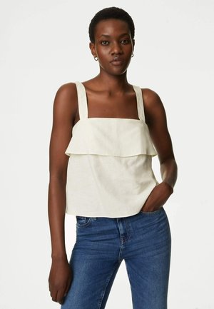 Marks & Spencer LINEN BLEND LAYERED - Blus - ivory