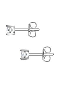 Pendientes de plata con un gema clara, en un diseño elegante y minimalista. Forma redonda con una textura suave.