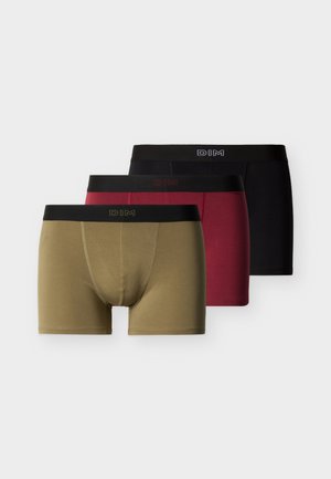 CONFORT BOXER 3 PACK - Boxershorts - noir/kaki/rouge grenat