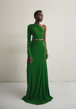FLOORLENGTH ASYMMETRIC DRAPED DRESS - erzejov aty - dark green