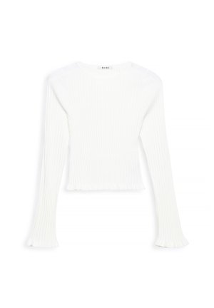 NA-KD ROUND NECK FRILL - Striktrøje - offwhite