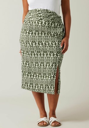 IKAT CRINKLE MIDI  - A-lijn rok - green