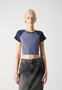 Hollister Co. CREW - Marškinėliai su spaudiniu - navy/grisaille