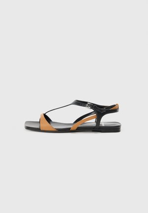 RIO - T veida siksniņu sandales - black/camel