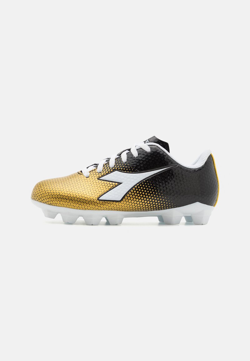 Diadora CATTURA II JR UNISEX - Nogometne kopačke za čvrstu podlogu - black/white/gold