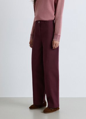 Calliope, PANTALONE LUNGO TINTA UNITA - Trousers - prugna
