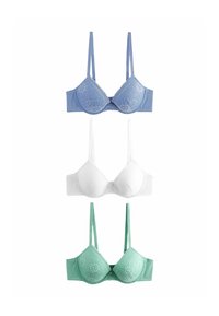 Next 3 PACK - Trojuholníková podprsenka - blue green white